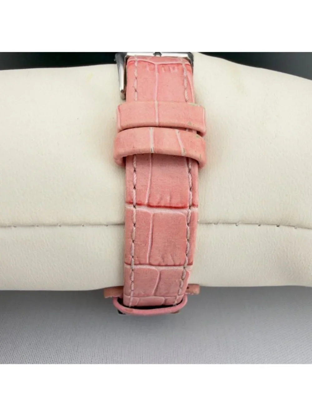 Fossil Womens F2 Pink Mother Of Pearl Dial Watch Crystal Leather Strap ES-9922